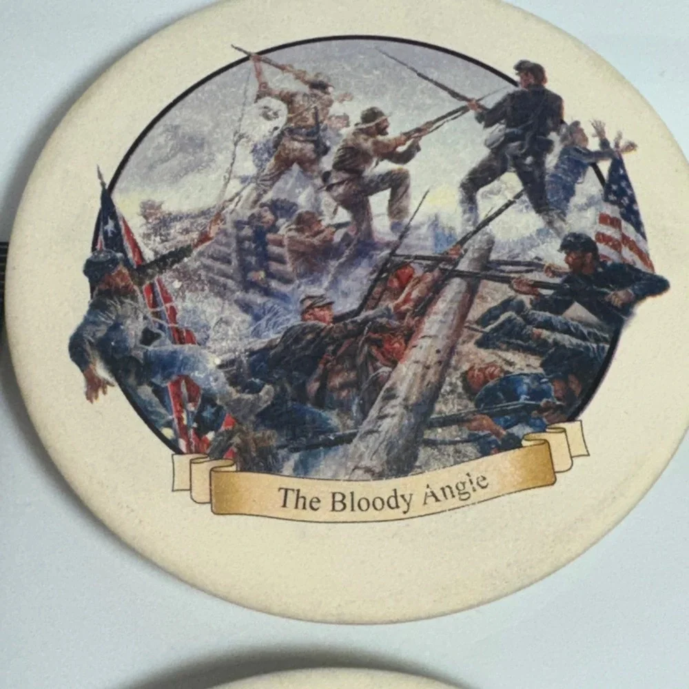4‎ Civil War Bloody Angle Ceramic Coasters Union Confederate Battle Art History